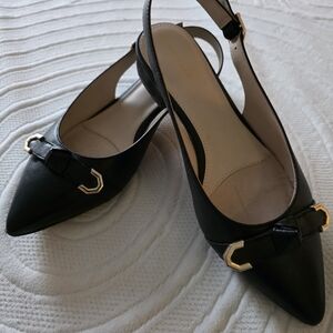 Cole Haan Menlo Skimmer Chic Black Slingback Flats